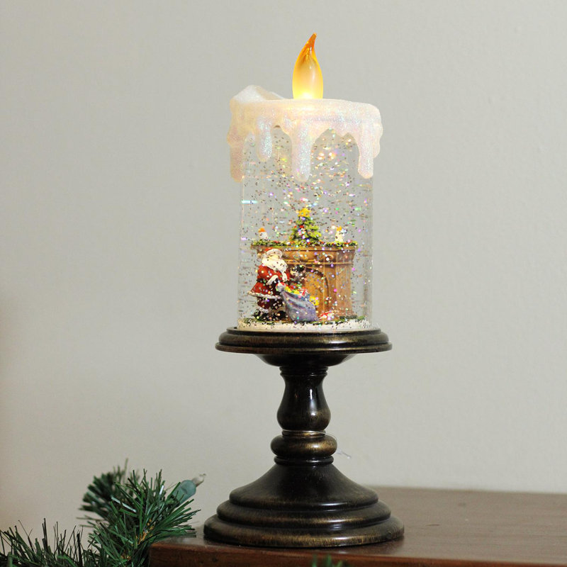 Dôme de Noël scintillant avec bougie de Noël 10,25 "