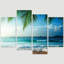 Seychelles Beach With Tropical Palm Tree Leaves Extra Summer Coastal Large 4 Pieces