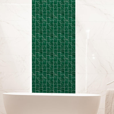 5.5'' W x 11.2'' L Aluminium Film Peel and Stick Subway Tile