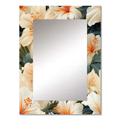 Tisch Papaya Dreams Tropical Pattern - tropical  Mirror, Tropical Unique Wall Mirror, Printed Metal Art