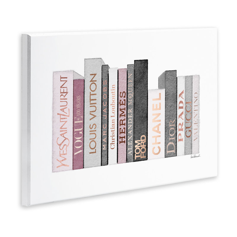 «Fashion Designer Bookstack Pink Grey», impression, H 13 po x l 19 po