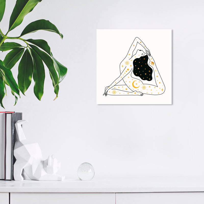 Reproduction d'art sur toile noir, H 12 po x l 12 po x P 0,8 po