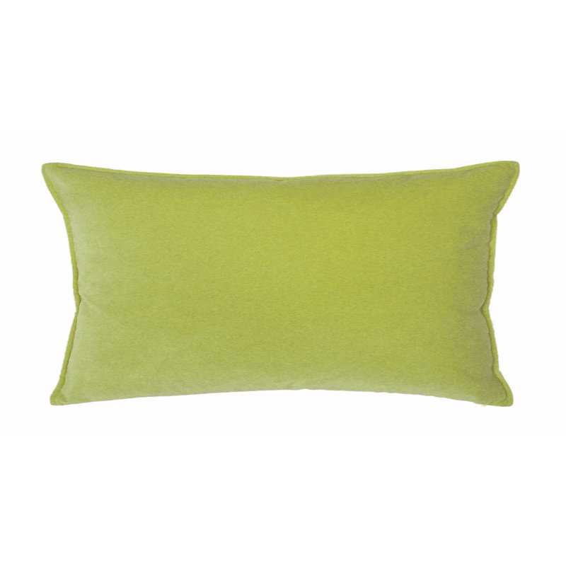 Franklin Washable Velvet Square Pillow Cover & Insert , Lime, 15"H X 20"W