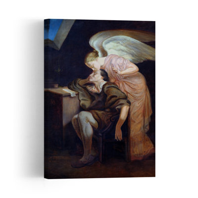 The Dream Of The Poet Or, The Kiss Of The Muse, 1859-60 Dreamy Abstract Contemporary Wall Art Print by Paul Cezanne - Wrapped Canvas Print