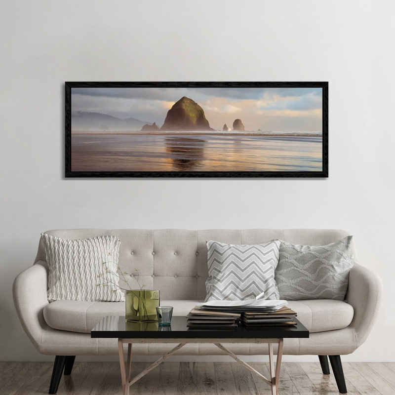 Cannon Beach Sunset - Oregon Coast Seascape Panorama by Daniel Forster - Panoramic Gallery-Wrapped Canvas Giclée on Canvas