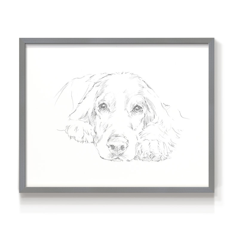 Lazy Dog II - Impression encadrée - Restickable, Gris, H 22 po x l 28 po