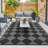 Outdoor Rug Plastic Reversible Rug Waterproof Patio Rug for Outdoor Camping Deck Beach RV Porch Patio and Backyard Black/Grey 9*12-138044914-138044923
