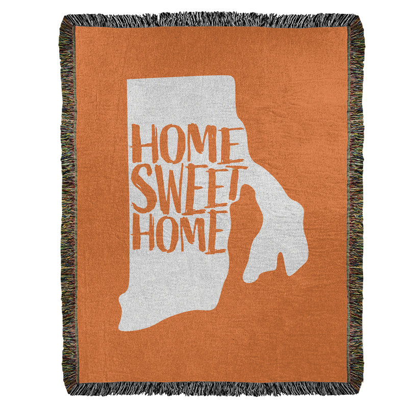 Jeté en coton tissé à la maison rhode island, l 50 po x L 60 po, Orange