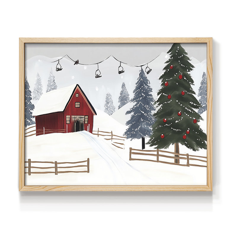Art de Noël - Dxxx - reproduction encadrée, H 8 po x l 10 po, Naturel