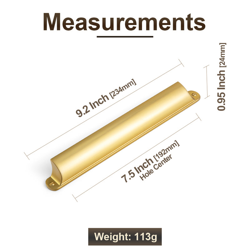 American Classical Cup Pull Multipack, 7 9/16", Brushed Gold