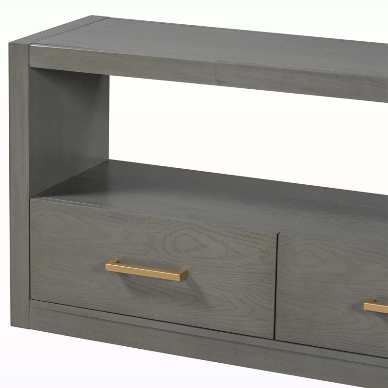 Classic Design Console Table with Three Drawers and Spacious Surface, Gray