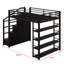 Modern Loft Bed Including Display Shelves, Storage Cabinets