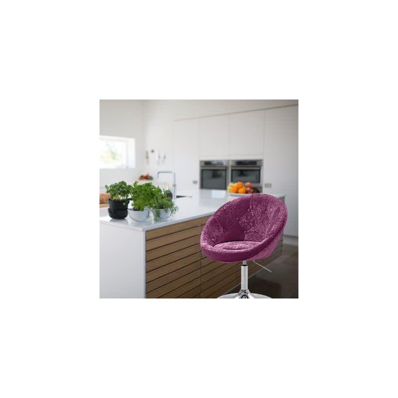 Ailisha Adjustable Height Counter Stool with Metal Frame, Pink