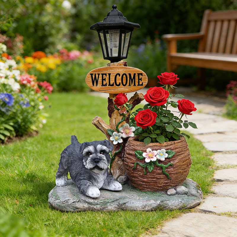 Statue jardinière Schnauzer