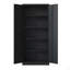 Armoire de rangement en métal 72 po H, armoire verrouillable en acier à outils noir avec portes et 4 tablettes, grands classeurs pour systèmes de rangement de garage, classeur verrouillable pour bureau personnel, salle de classe / garde-manger