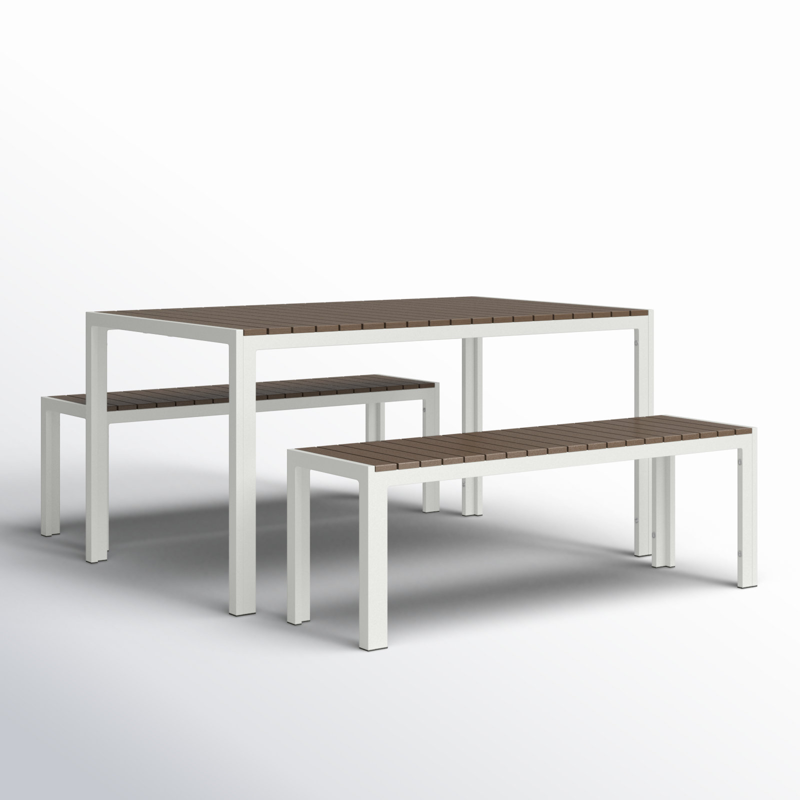 Joel 59" Patio Dining Set, White/Gray