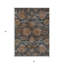 Tapis extérieur lavable damassé 5 pi x 8 pi bleu marine et terre cuite