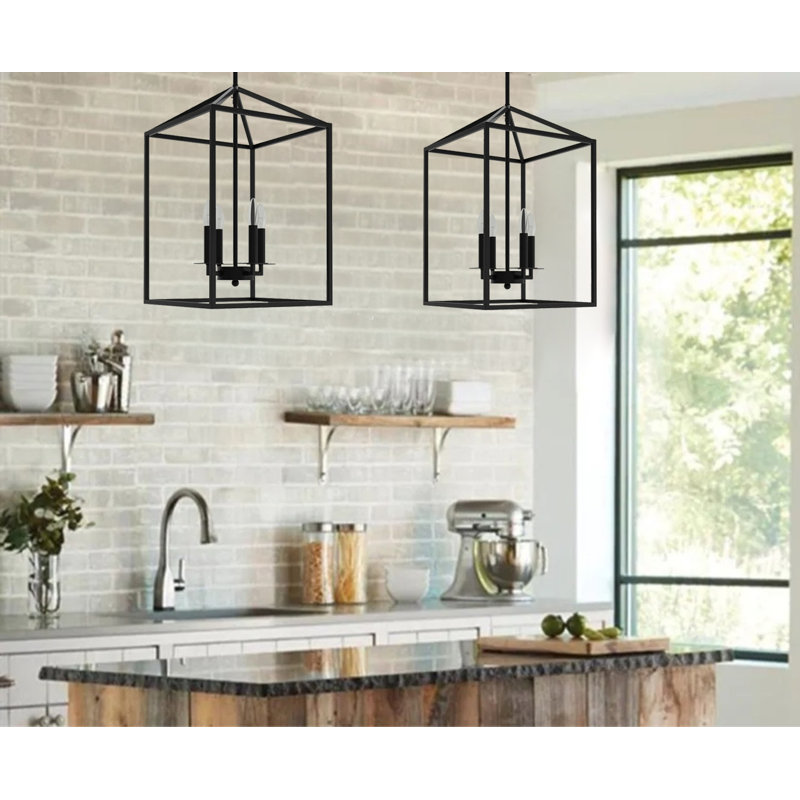 Gupton 4 - Light Matte Black Lantern Pendant