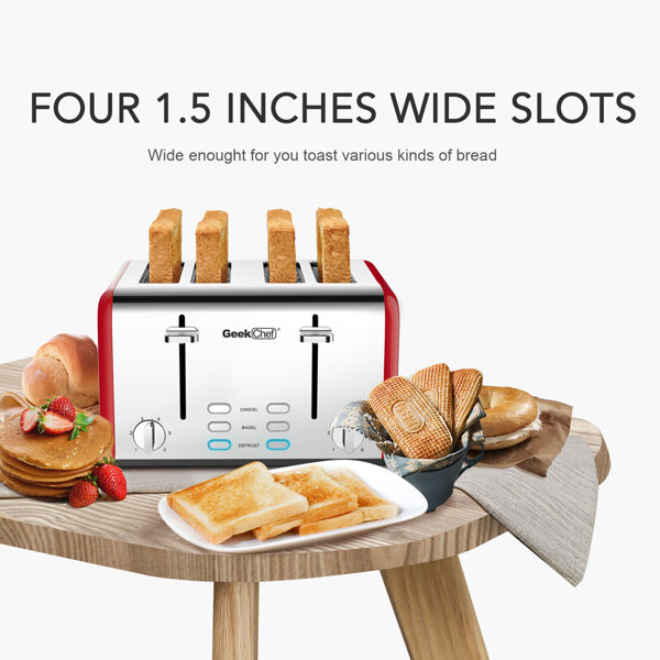 Lifease 4 Slice Toaster, 4 Extra Wide Slots, Best Rated Prime
