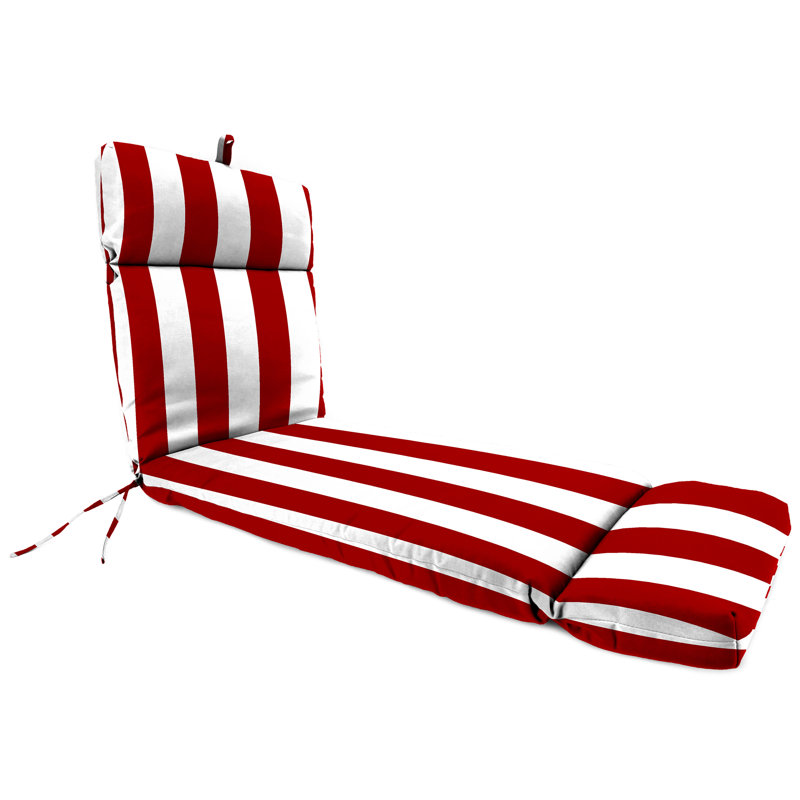 72" x 22" Outdoor Chaise Lounge Cushion with Ties and Loop, Multi-Colored