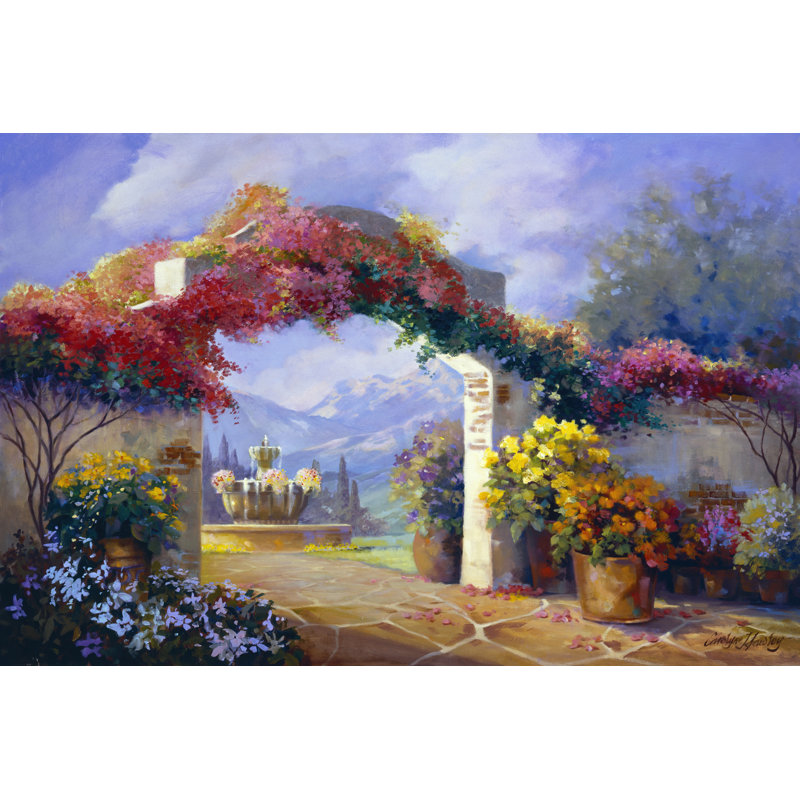 Garden Peace by Carolyne Hawley - Wrapped Canvas Painting, 30cm H x 46cm W