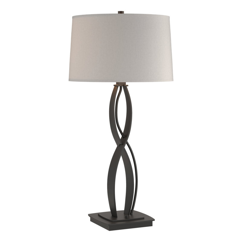 Almost Infinity Table Lamp, Flax, Black