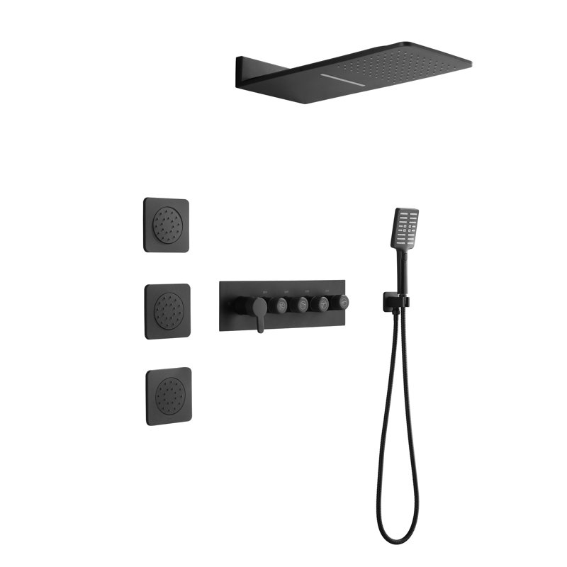 All-In-One Kit with Rough in-Valve, Matte Black