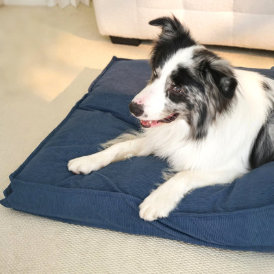 1PC Dog Bed- Machine Washable Removable Zipper Cover, Soft Pet Mattress for Small Medium Dogs, Luxury Washable Dog Bed in Blue for Living Room Bedroom and Outdoor,  Gift Idea