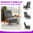 Modern Wood Arm Push-Back Recliner With Padded Footrest, Hardwood Frame-509697611-509697610