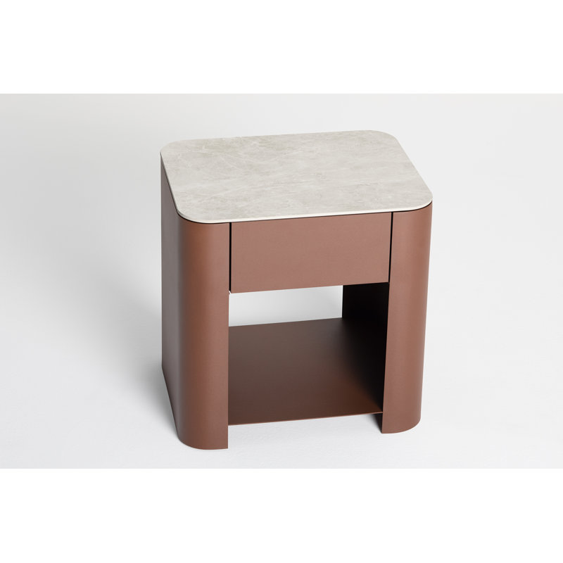 Charlain 50cm W Steel Bedside Table