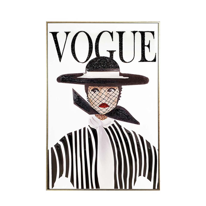 «Sparkles Homes», art mural en strass sur toile Vogue | Cadre flottant doré | Rectangle, 24 pi x 36 pi