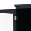 Armoire de rangement de 63 po de hauteur avec portes en verre, deux tiroirs et tablettes réglables, panneau en panneau de fibres à densité moyenne, peint en noir - parfaite pour exposer vos articles préférés-260088348
