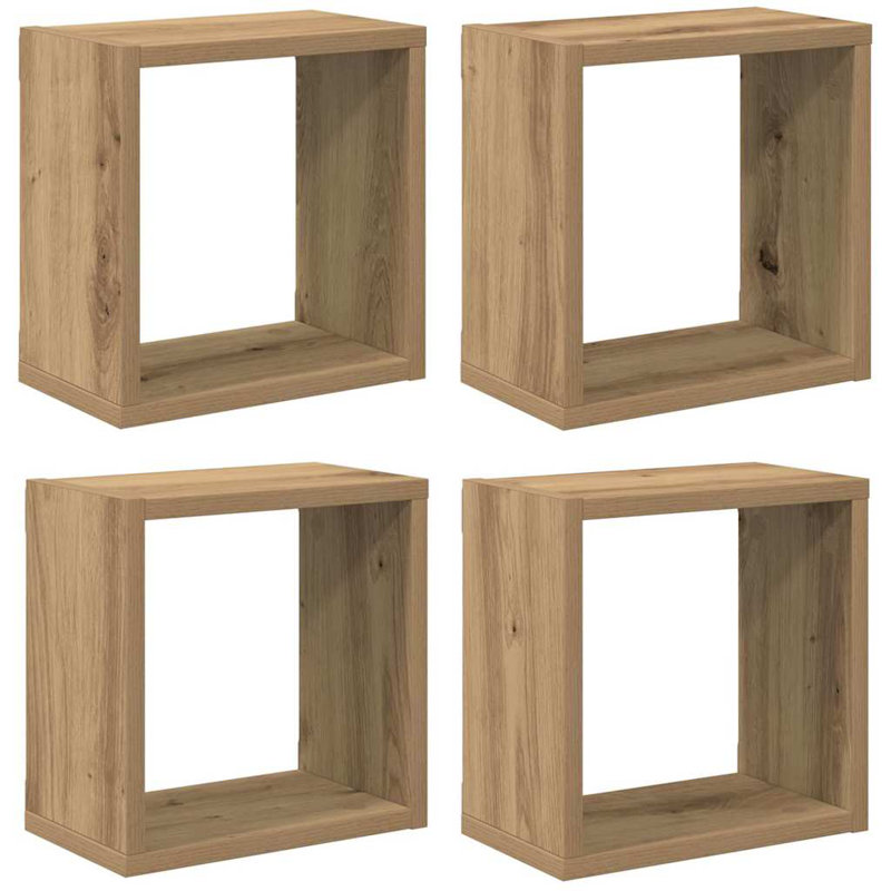 Wall Shelves 4 Pcs 26 X 15 X 26 Cm Engineered Wood, Artisan Oak