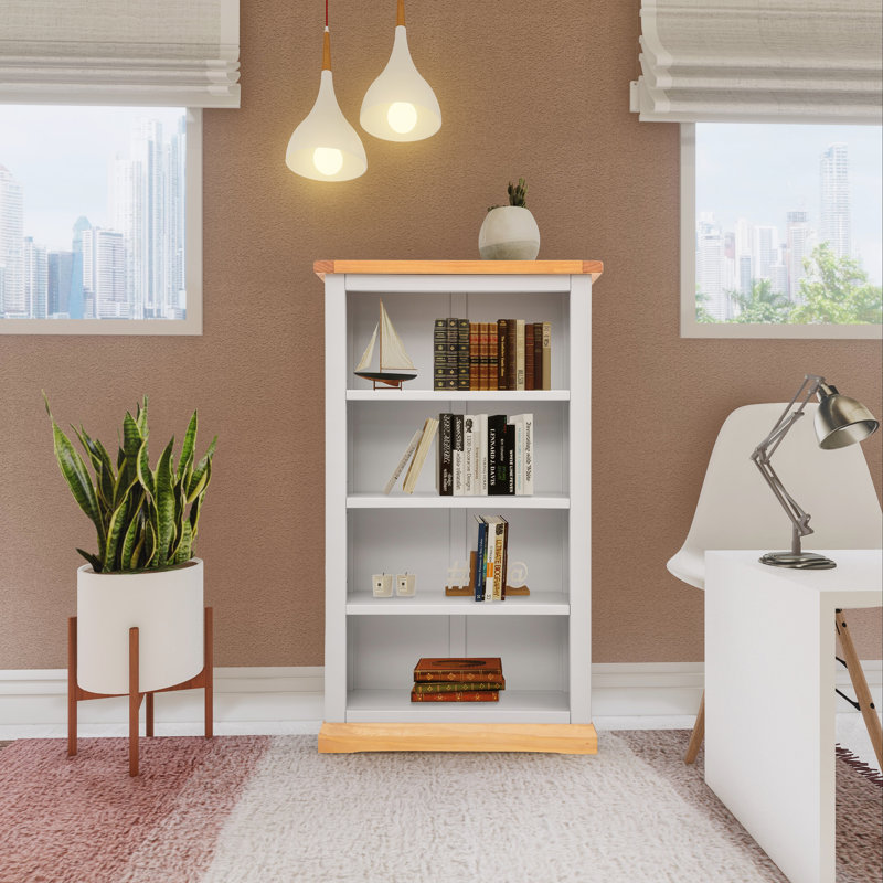 Mickel 120cm H Standard Bookcase, Light Grey, 120cm H x 70cm W x 25cm D