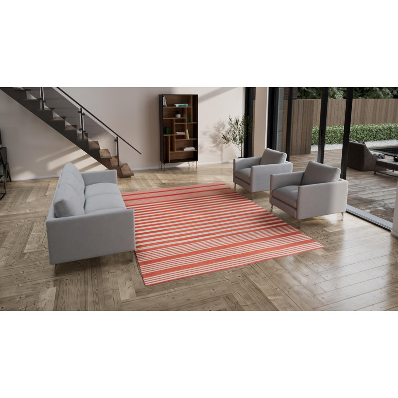 Red Flatweave Cotton Rug - 8'1"" x 11'1""