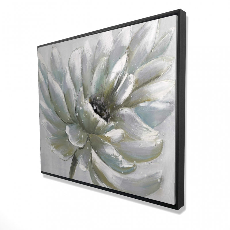 White Chrysanthemum Print On Canvas