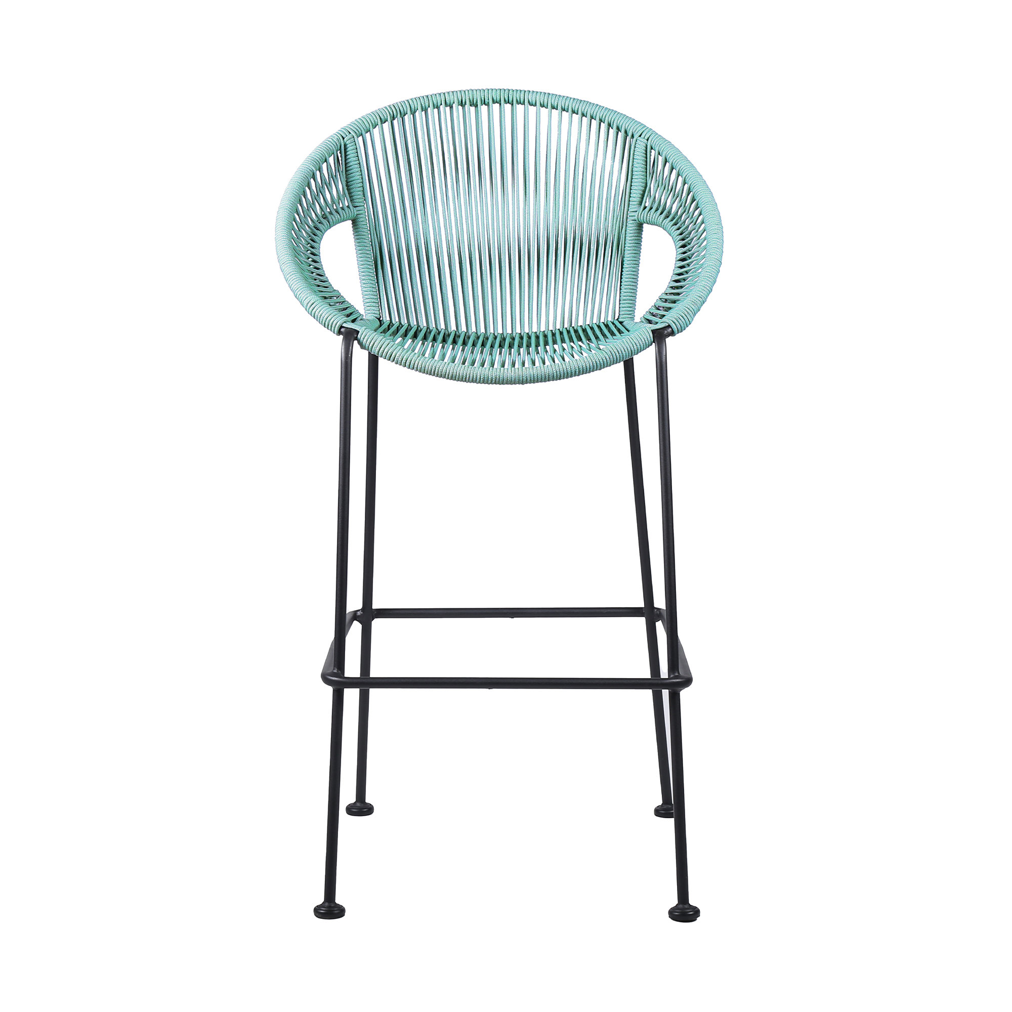 Champlost Outdoor Patio Steel Counter or Bar Stool with Rope, 30", Wasabi Rope