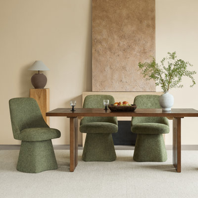 Chaise pivotante rembourrée en tissu