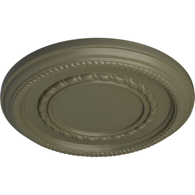 Médaillon de plafond en acanthe Endurathane Legacy, DE 12 3/4 po x P 7/8 po (convient aux auvents jusqu'à 3 1/2 po), finition de foyer en pierre peinte à la main