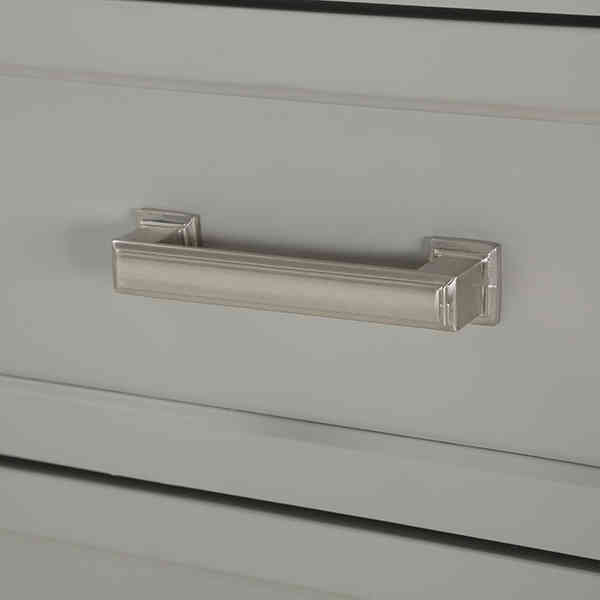 Meuble-lavabo simple 49 po avec dessus en marbre de Carrare Pfarr, Gris