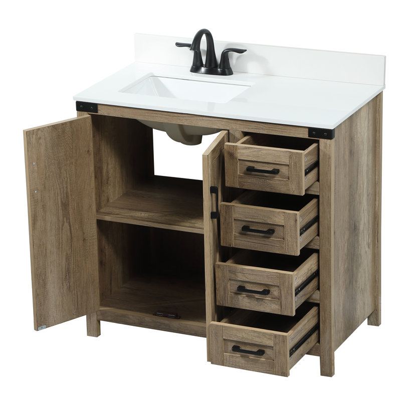 Ensemble de meuble-lavabo simple 36 po Slayton, Chêne naturel
