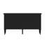Buffet 4 portes de 147 cm (58 po) avec portes vitrées et pieds en bois massif, noir-1738492432
