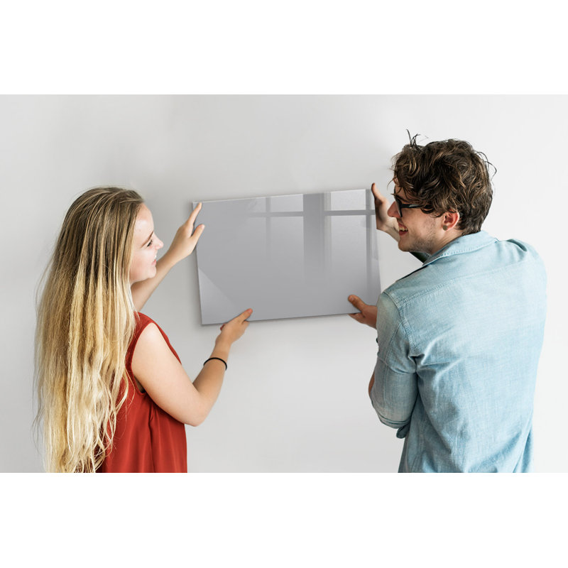 Magnetic Memo Board Whiteboard - 60 x 40 cm - Includes Marker and Magnets - Bright gray color