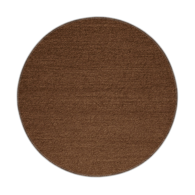Tapis brun uni d'intérieur et d'extérieur, Rond 5 pi