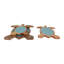 Coastal Decorative Accents For Coffee & Dining Table - Centerpiece Display For Home And Entryway Organizer - Set Of 3, 16", 13?, 11?, Blue & Brown