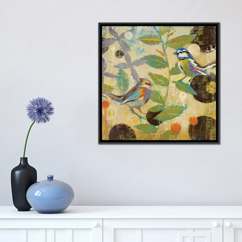 «Flew the Coop II» par Liz Jardine - reproduction d'art sur toile tendue, H 37 po x l 37 po x P 1,5 po, Toile avec cadre noir