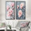 Pivoines au vent d'hiver I - Art mural floral 2 pièces