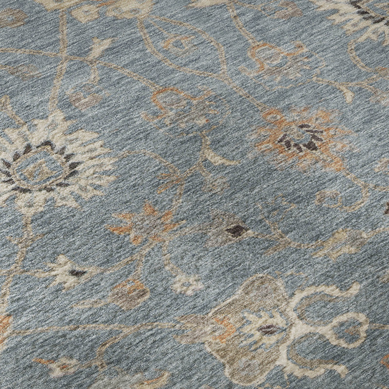 Premium Machine Washable Ducote AMF1137 Global Rug, Rectangle 8' x 10'