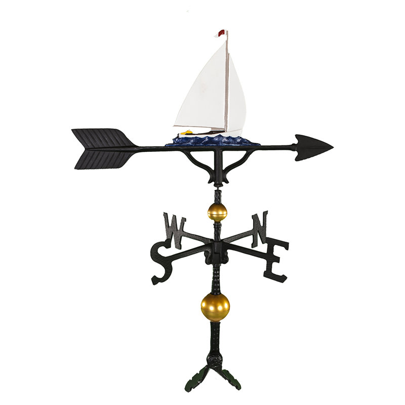 Deluxe Sailboat Weathervane, Natural