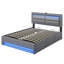 Demerick Upholstered Leather Drawers and Lift Up Storage Ottoman Bed-186608459-186608458